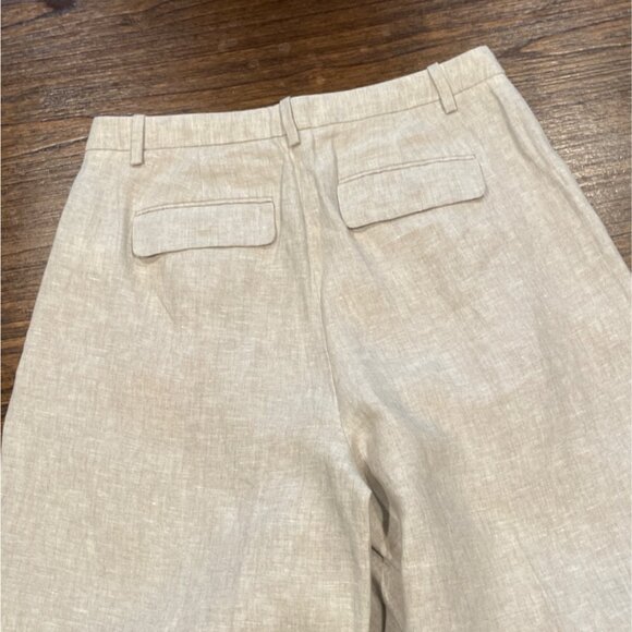 NWT J.Crew Sz 4 Wide-Leg Essential Pant Linen Lightweight High Rise Flax Beige - Picture 5 of 15